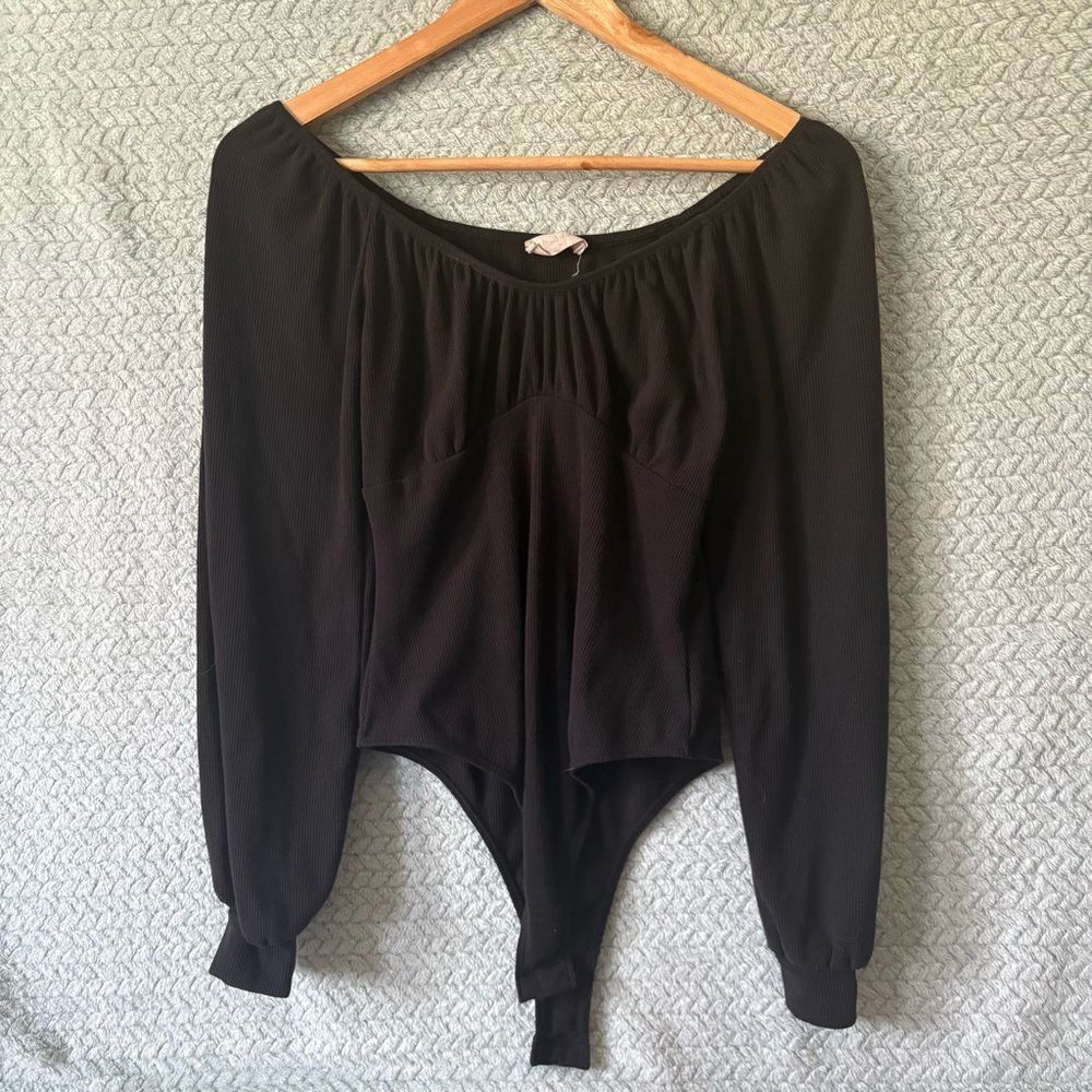 Altar’d State Black bodysuit snap bottom Whimsigoth Bodycon Fairy y2k Medium
